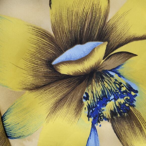 Rikki J Vintage Midi Skirt Womens Size Small Yellow Floral Summer Floral… - Picture 8 of 13